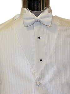 White Lido Stripe Herringbone with Bow