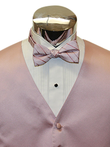 Peach Mist Solid Satin Energy Striped Bow