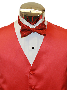 Persimmion Solid Satin Striped Bow