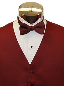 Wine Solid Satin Bow