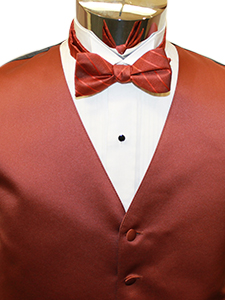Cinnamon Solid Satin Striped Bow