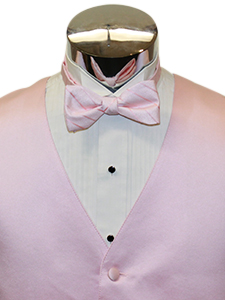 Pink Solid Satin Striped Bow