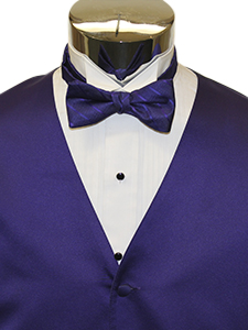 Purple Satin with Striped Bow