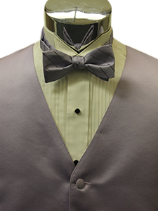 Heather Solid Satin Striped Bow