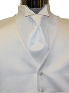 White Solid Satin Windsor