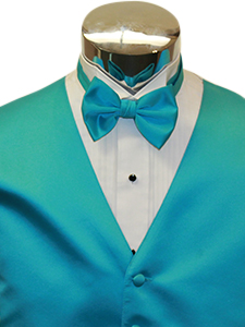 Aqua Solid Satin Bow