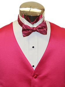 Fuchsia Solid Satin Striped Bow