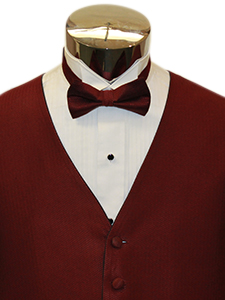 Wine Herringbone Bow