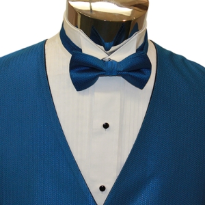 Royal Blue Herringbone with Bow