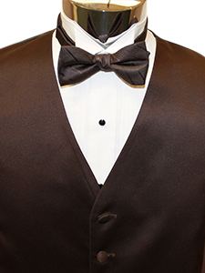 Chocolate Solid Satin Striped Bow