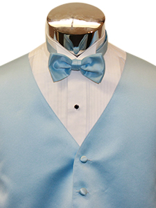 Light Blue Solid Satin Bow