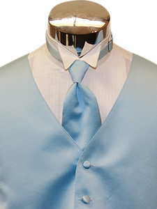 Light Blue Solid Satin Windsor